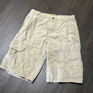 Air Jordan men’s khaki cargo shorts, size 30, with pocket detailing